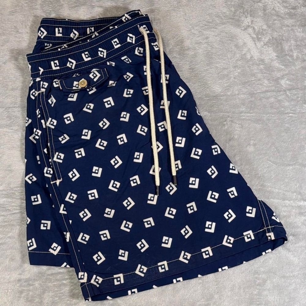 Polo Ralph Lauren Geometric Print Swim Trunks | Navy | Medium